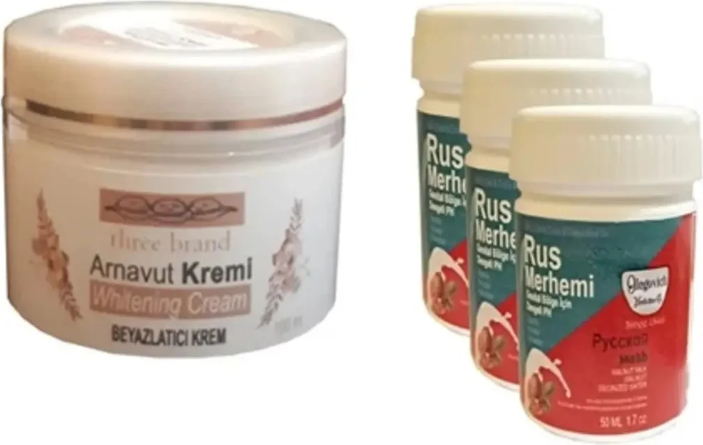 Arnavut Kremi + Rus Merhemi 50 ml 3'lü Set — Cildi Derinlemesine Besler ve Nemlendirir