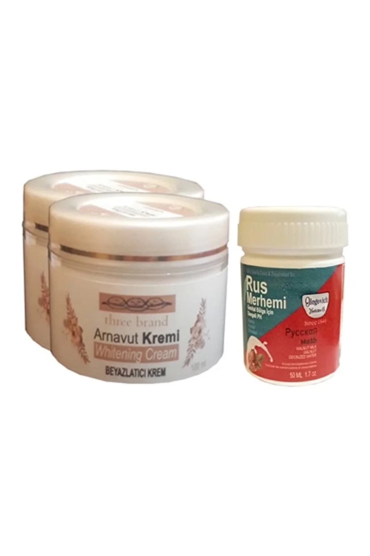 Arnavut Kremi & Rus Merhemi Vücut Bakım Seti – 100 ml Arnavut Kremi 2 Ad + 50 ml Rus Merhemi 1 Ad