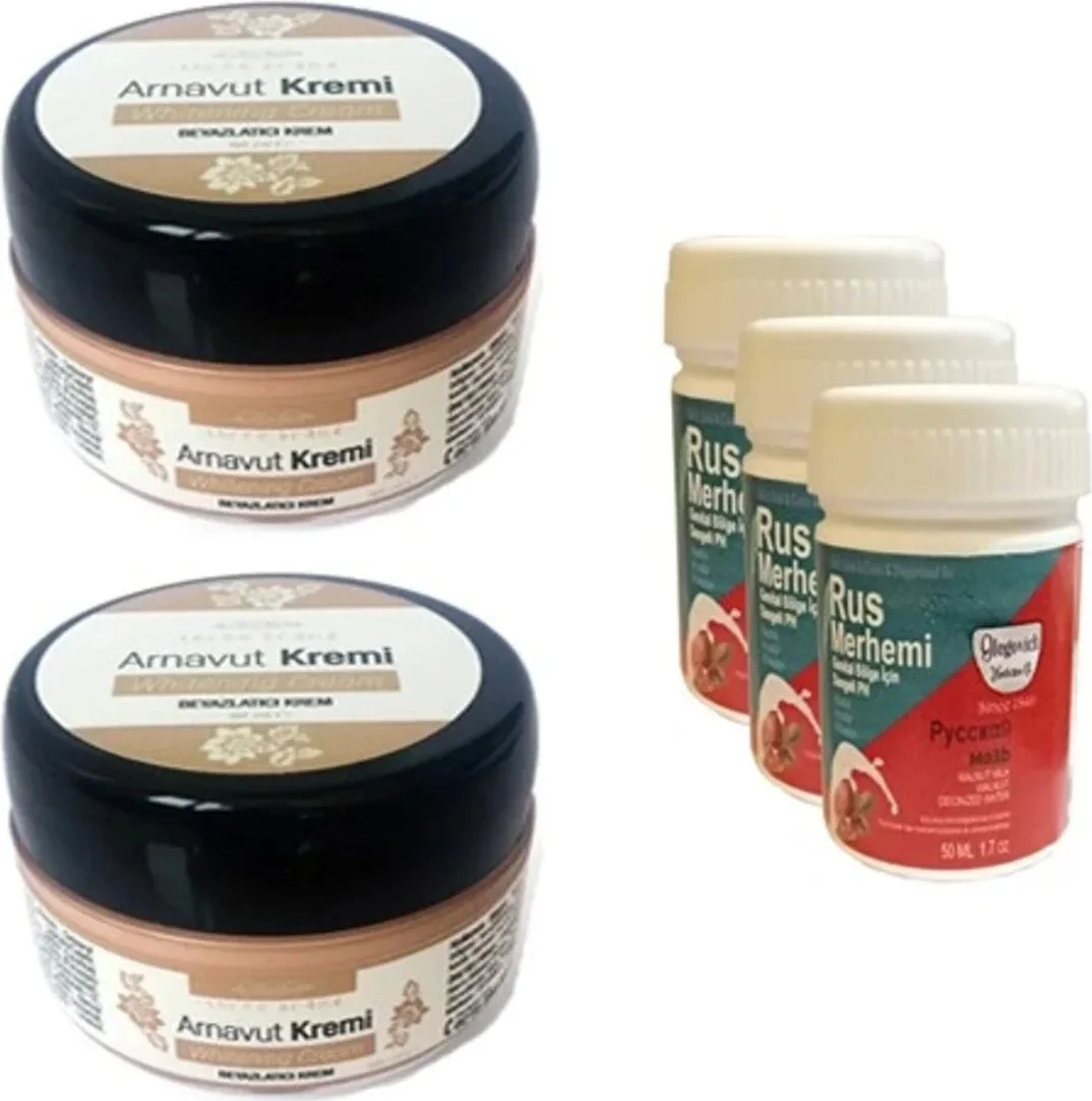 Arnavut Kremi ve Rus Merhemi Seti - 2 Adet Arnavut Kremi + 3 Adet 50 ml Rus Merhemi