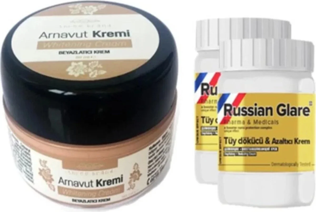 Arnavut Kremi ve Tüy Dökücü Azaltıcı Merhem Seti - 50 ml Krem + 2x50 ml Merhem