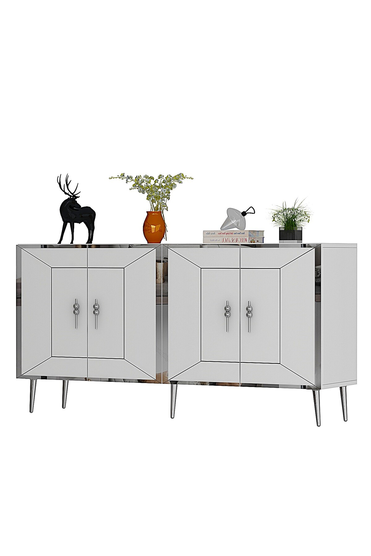 Cantek Dizayn Arnoct (Kb150) Konsol Beyaz-Gümüş