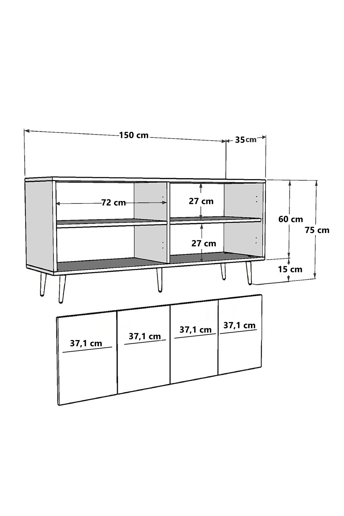 Cantek Dizayn Arnoct (Kb150) Konsol Antrasit-Altin
