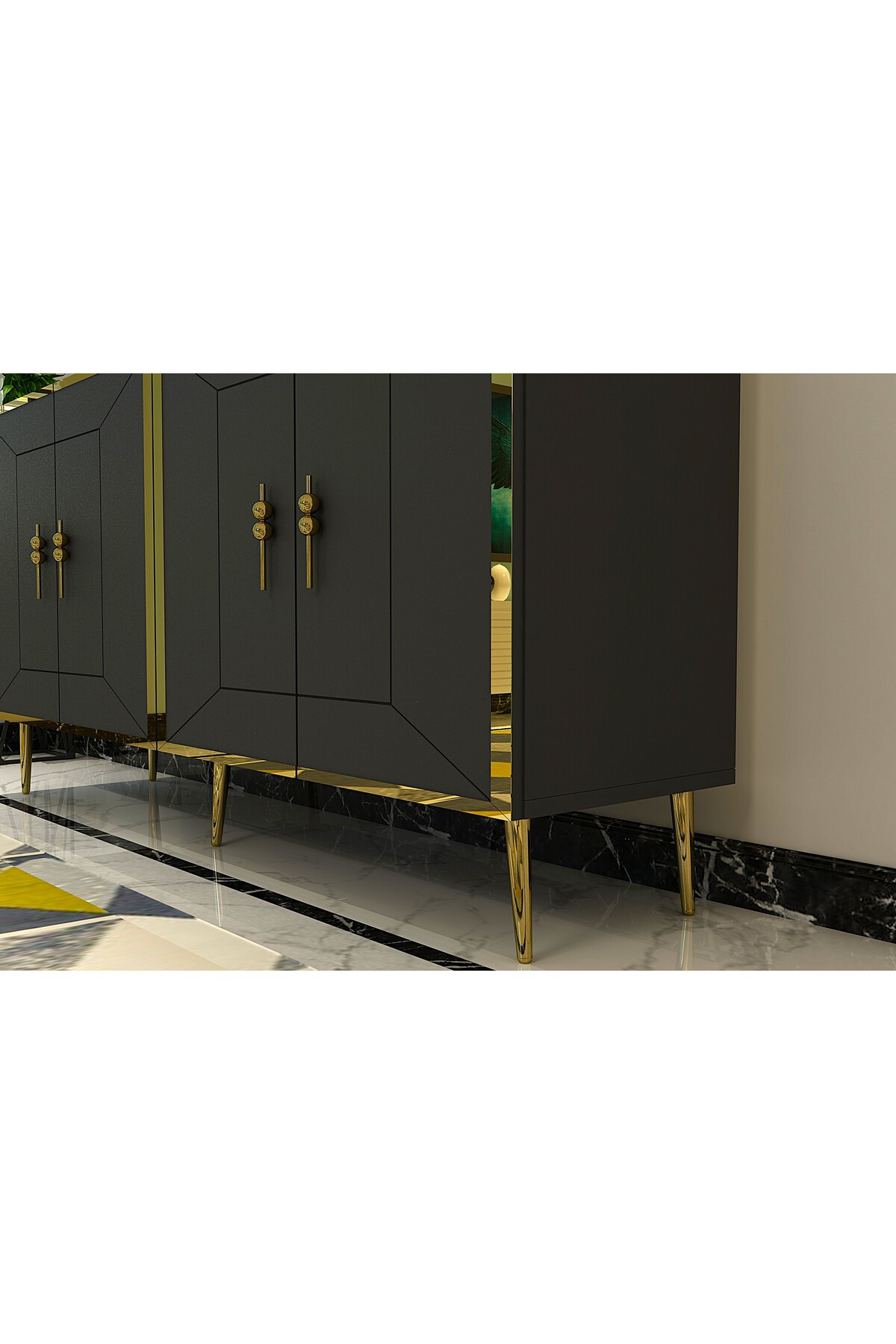 Cantek Dizayn Arnoct (Kb150) Konsol Antrasit-Altin