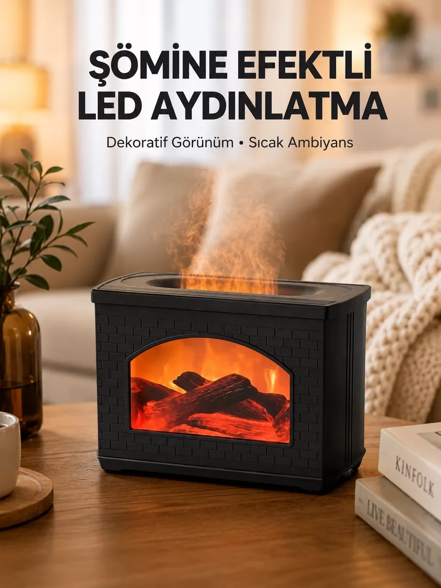 Aromaterapi Destekli USB Ultrasonik Nemlendirici - 270ml Sessiz Ev Nemlendirici