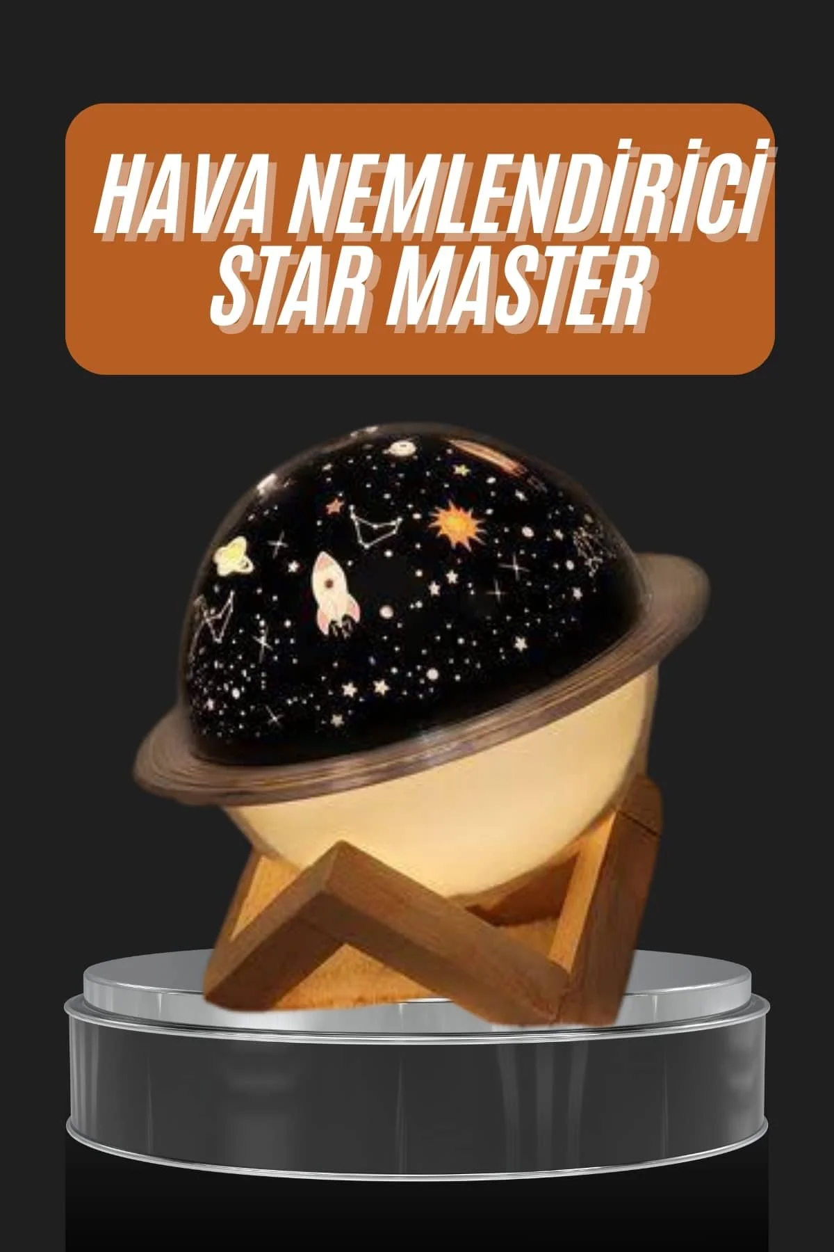 Aromaterapi Hava Nemlendirici Gece Lambası Uzay Model Satürn Oda 