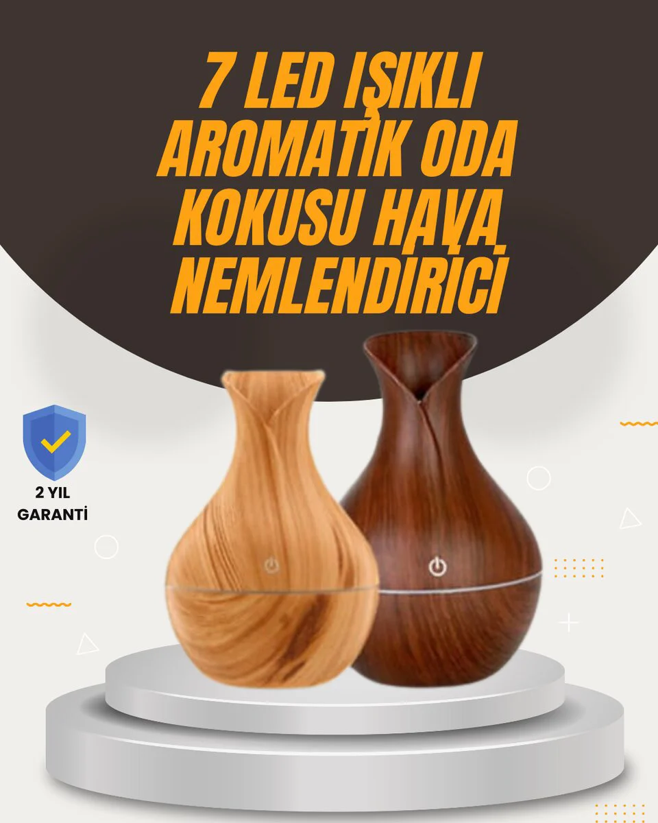 Aromaterapi Özellikli Ultrasonik Taşınabilir Nemlendirici ve Oda Parfümü