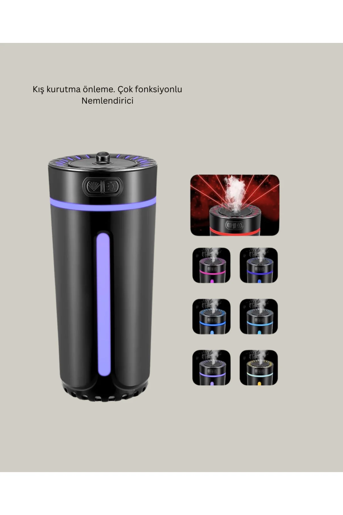 Aromaterapi Özellikli Ultrasonik Hava Nemlendirici LED Atmosfer Işığı