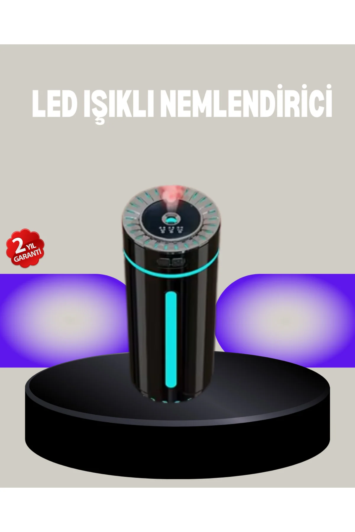 Aromaterapi Özellikli Ultrasonik Hava Nemlendirici LED Atmosfer Işığı