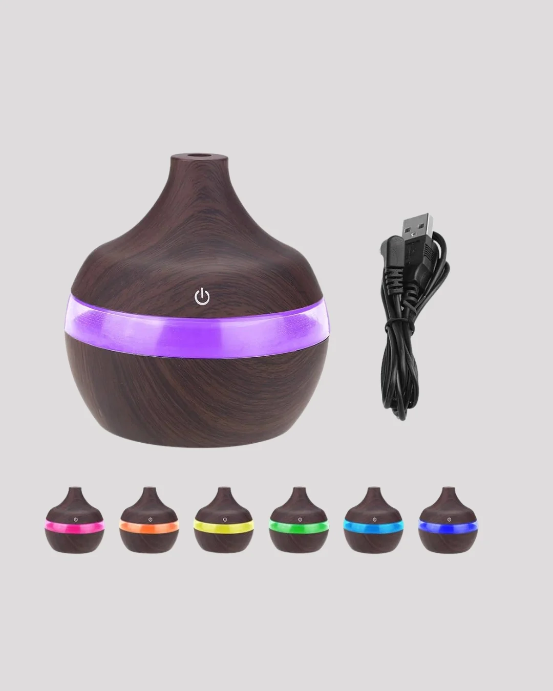 Aromaterapi Uyumlu 300 ml LED Işıklı Oda Kokusu Difüzörü