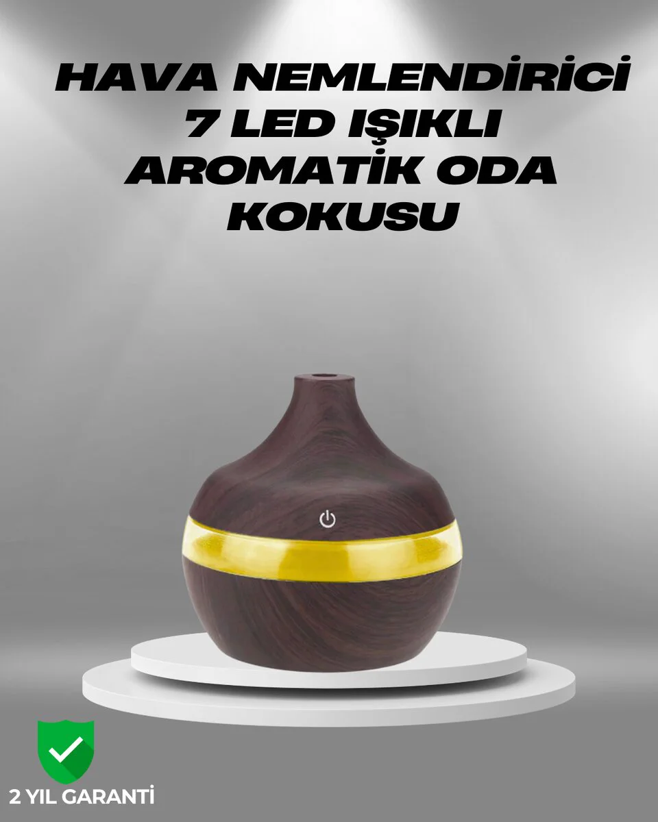 Aromaterapi Uyumlu 300 ml LED Işıklı Oda Kokusu Difüzörü - Modern Tasarım ve Nemlendirici