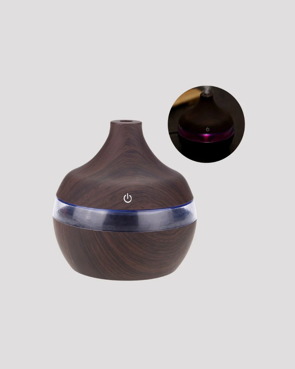 Aromaterapi Uyumlu 300 ml LED Işıklı Oda Kokusu Difüzörü - Modern Tasarım ve Nemlendirici