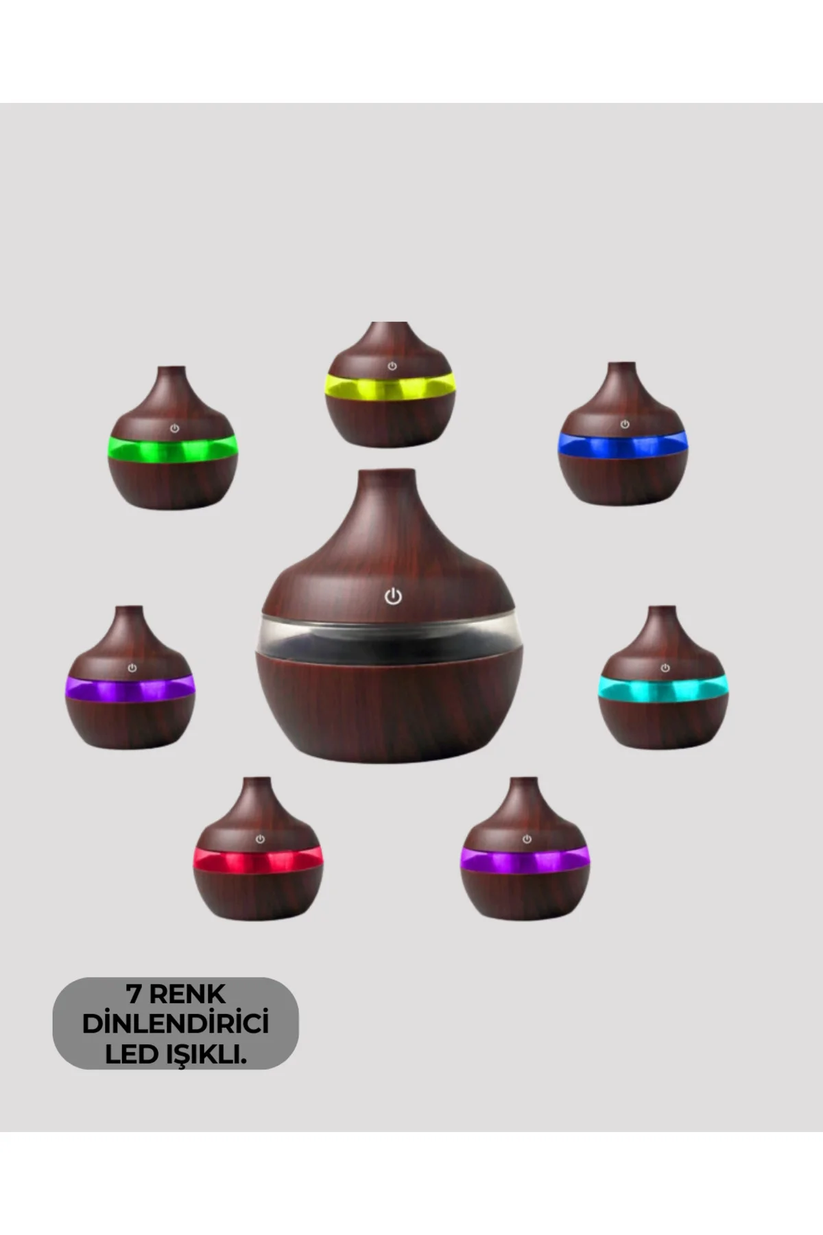 Aromaterapi Uyumlu 300 ml LED Işıklı Oda Kokusu Difüzörü - Lisiny