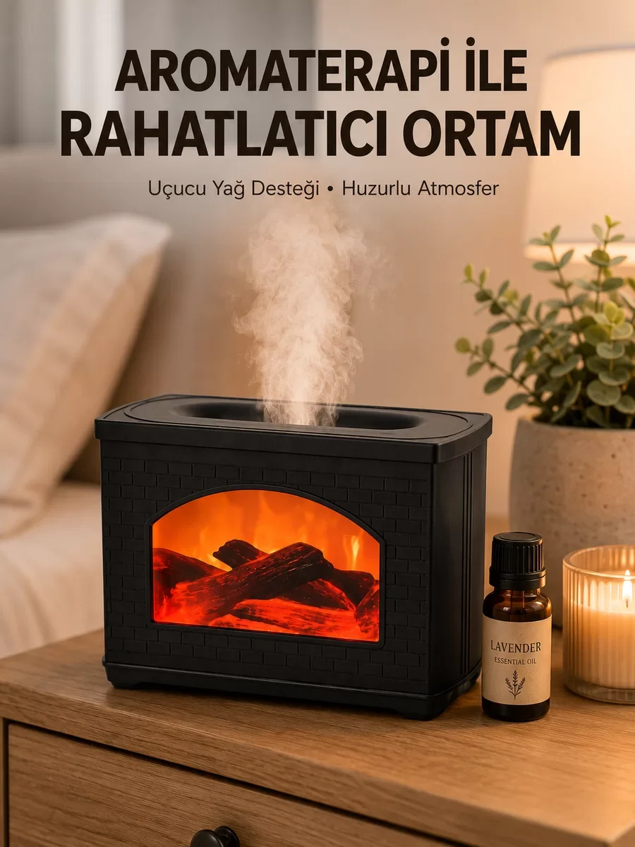 Aromaterapi Uyumlu Ultrasonik Oda Nemlendirici - 270ml Sis Çıkarıcı