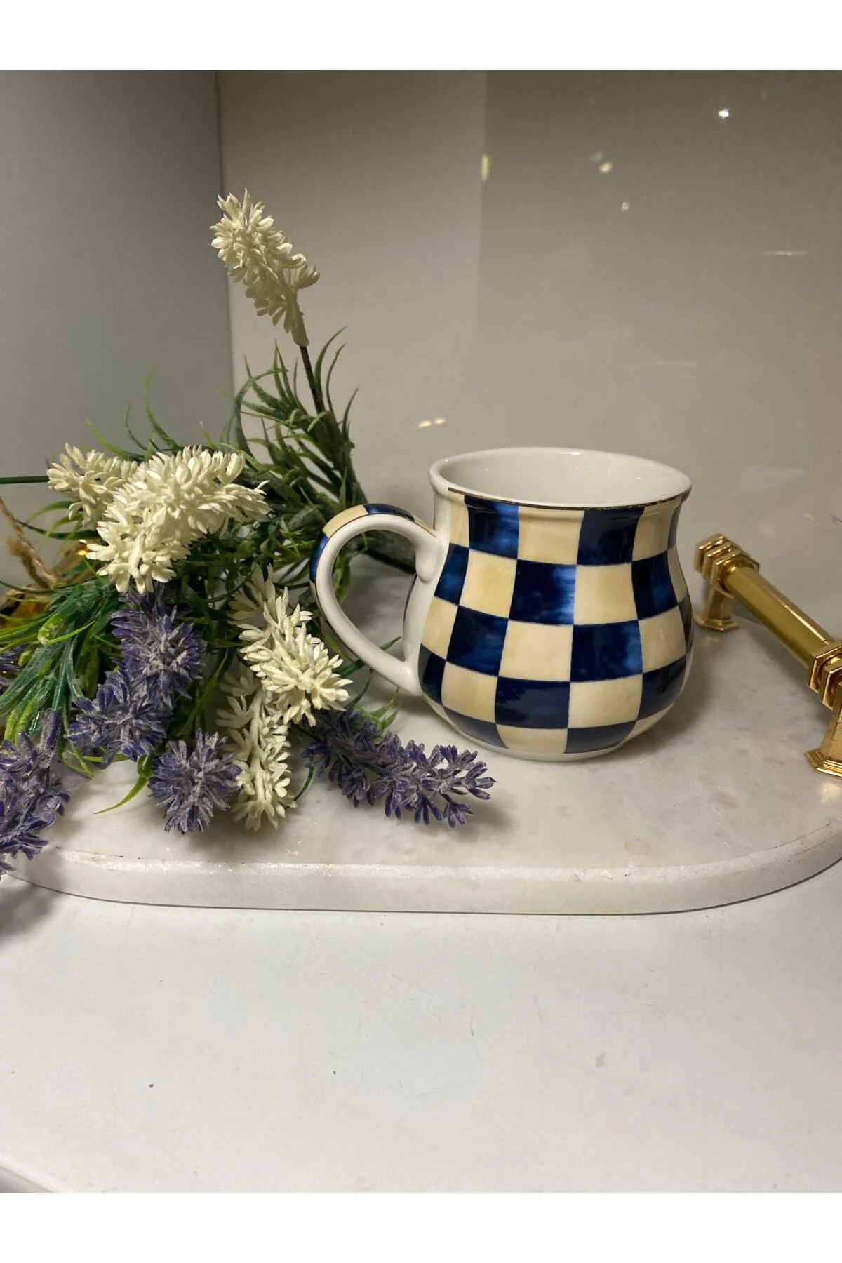 Arov Damalı Desen Ayran Kupa Bardağı Tekli