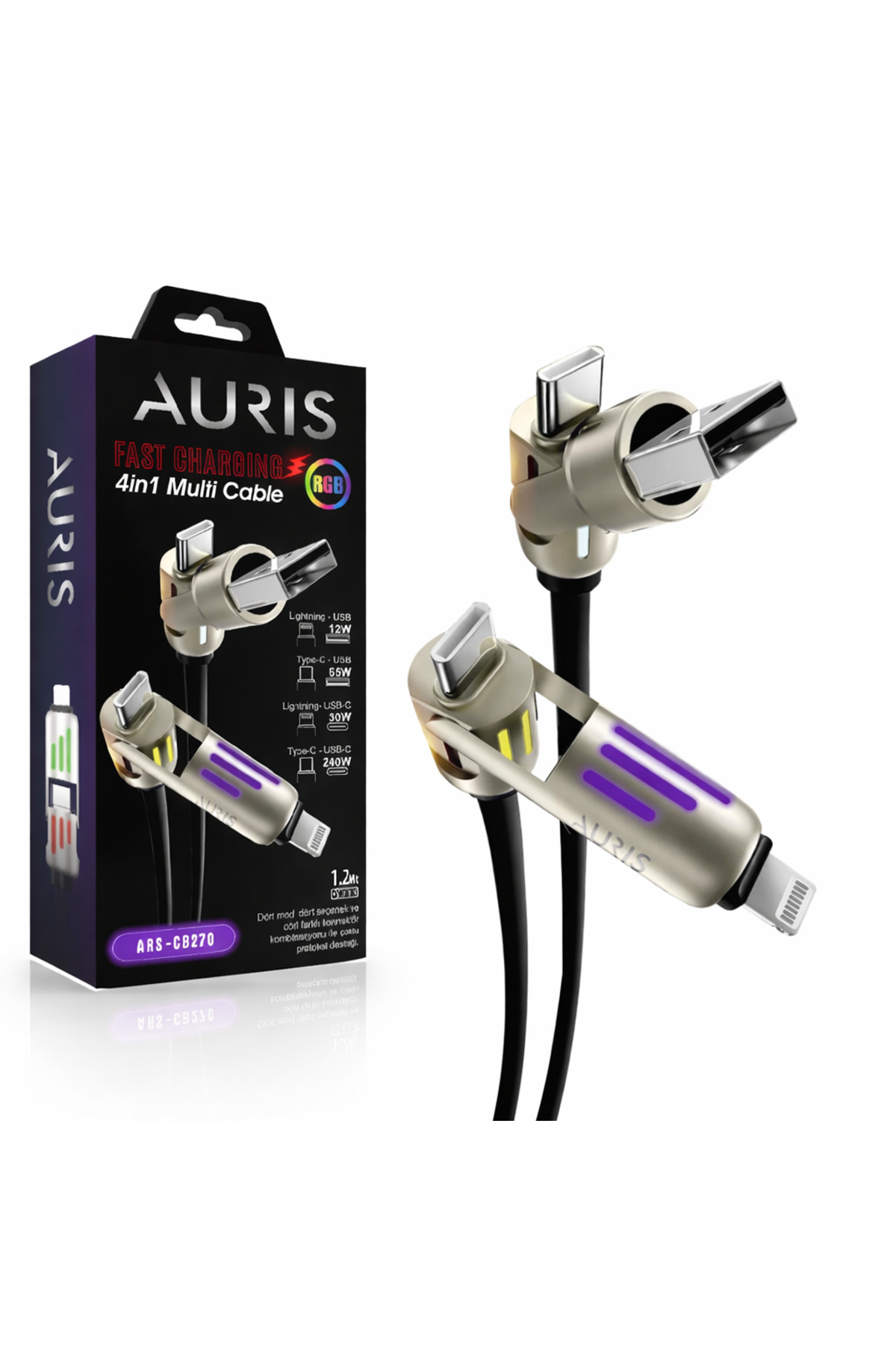 ARS-CB270 4in1 Hızlı Şarj Çoklu Kablo