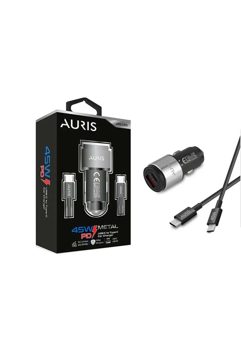 ARS-CR10 – 45W Metal PD Araç Şarj Cihazı