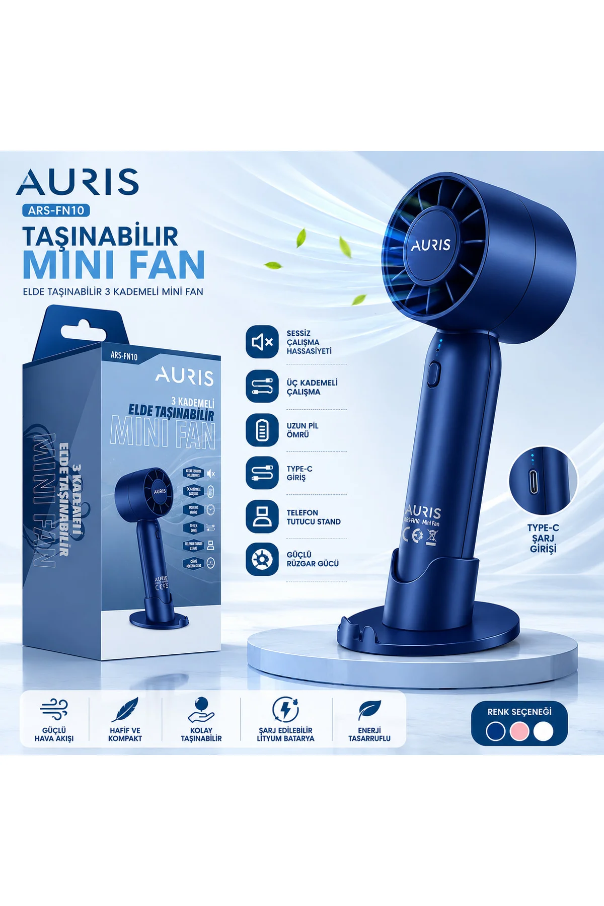 ARS-FN10 Taşınabilir Mini Fan