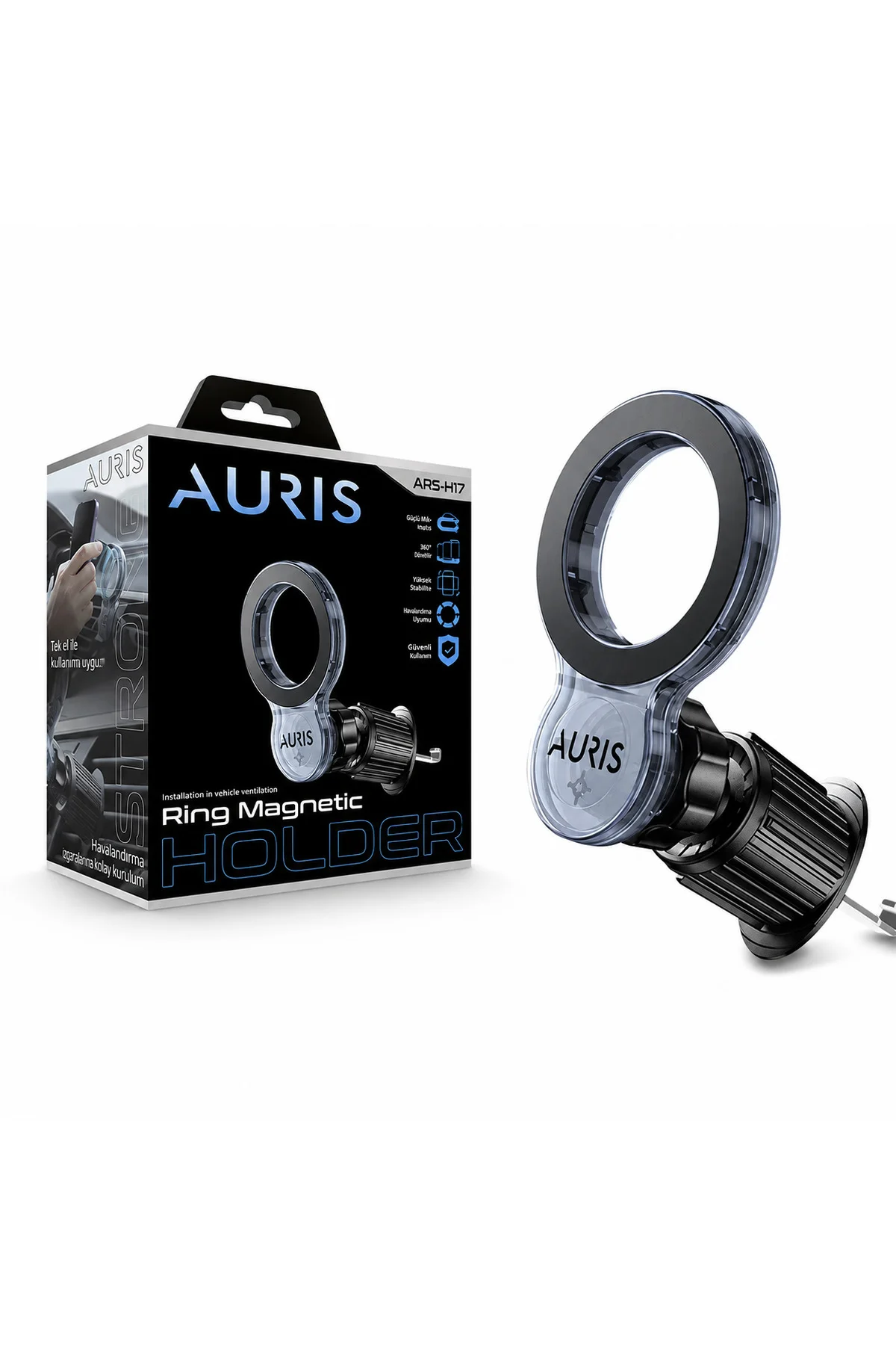 ARS-H17 Ring Magnetic Araç İçi Telefon Tutucu