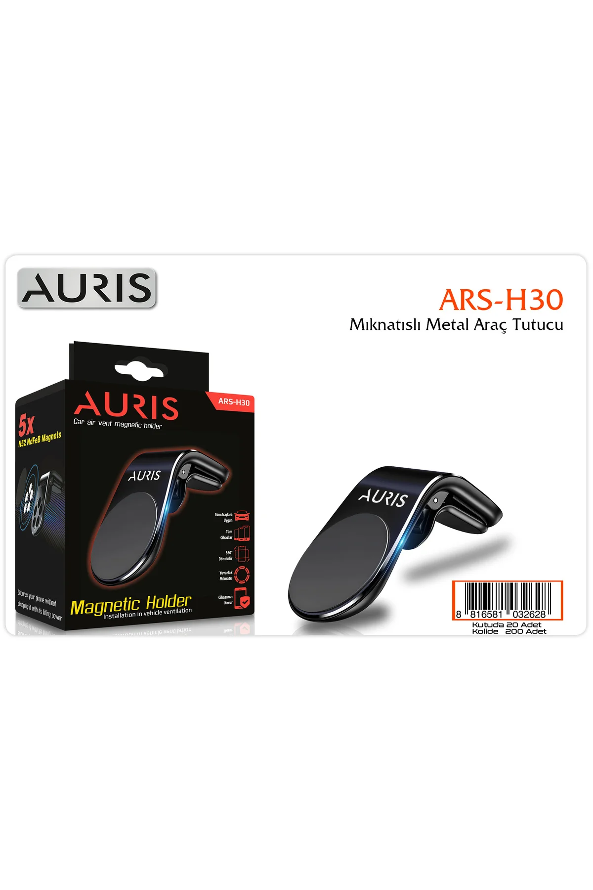 ars-h30 360 Derece Döndürülebilen Araç İçi Telefon Tutucu Akrobat