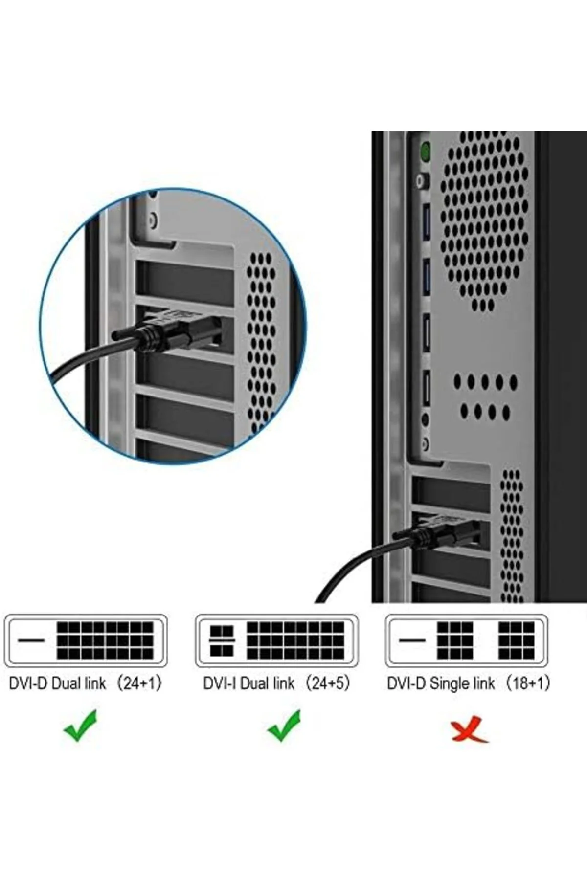 arsnshop Al-4577 Dvi to Dvi Monitör Ekran Kablosu Ara Bağlantı Dv arsnshop Al-4577 Dvi to Dvi Monitör Ekran Kablosu Ara Bağlantı Dv