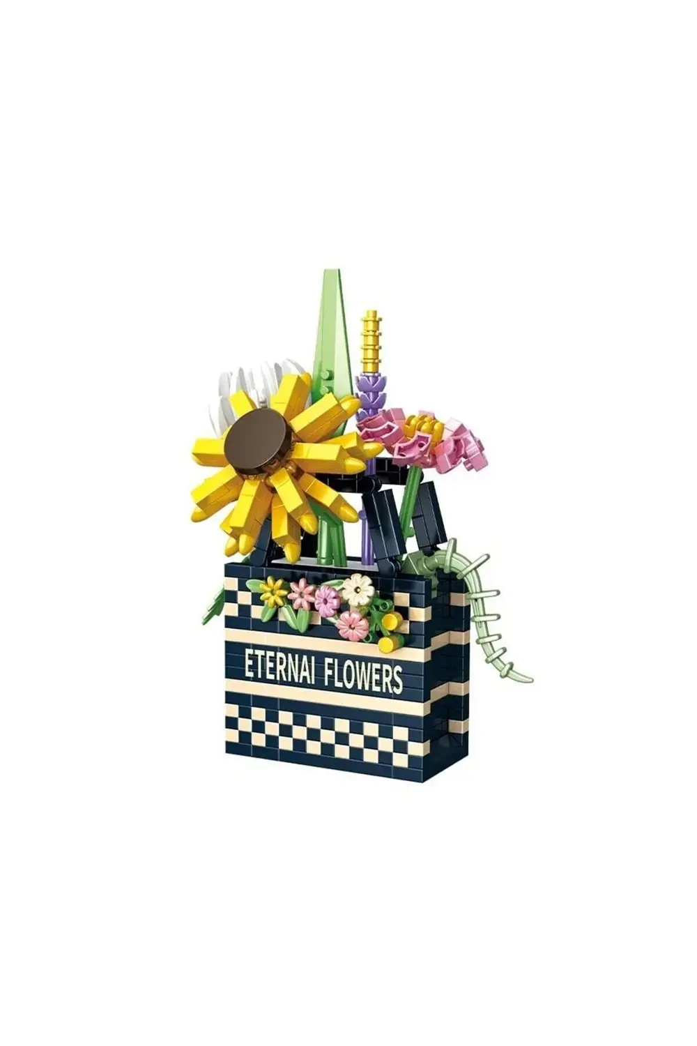 Art P1074 Panlos Çanta Buket Çiçek 628 Parça Block Oyuncak Lab