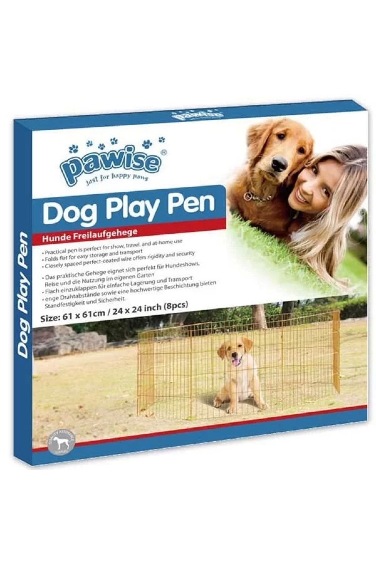 Pawise Metal Köpek Oyun Bahçesi Çiti 8 Parça 60X60 Cm