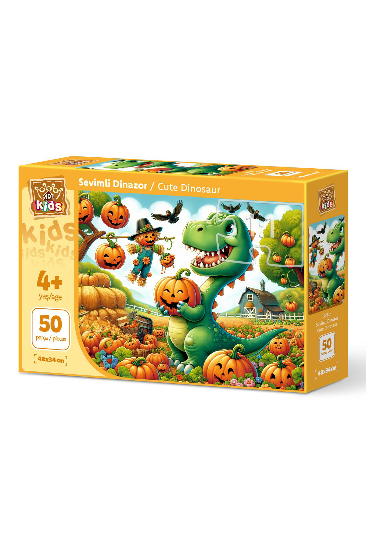 Art Puzzle Art Çocuk Sevimli Dinazor 50 Parça Puzzle