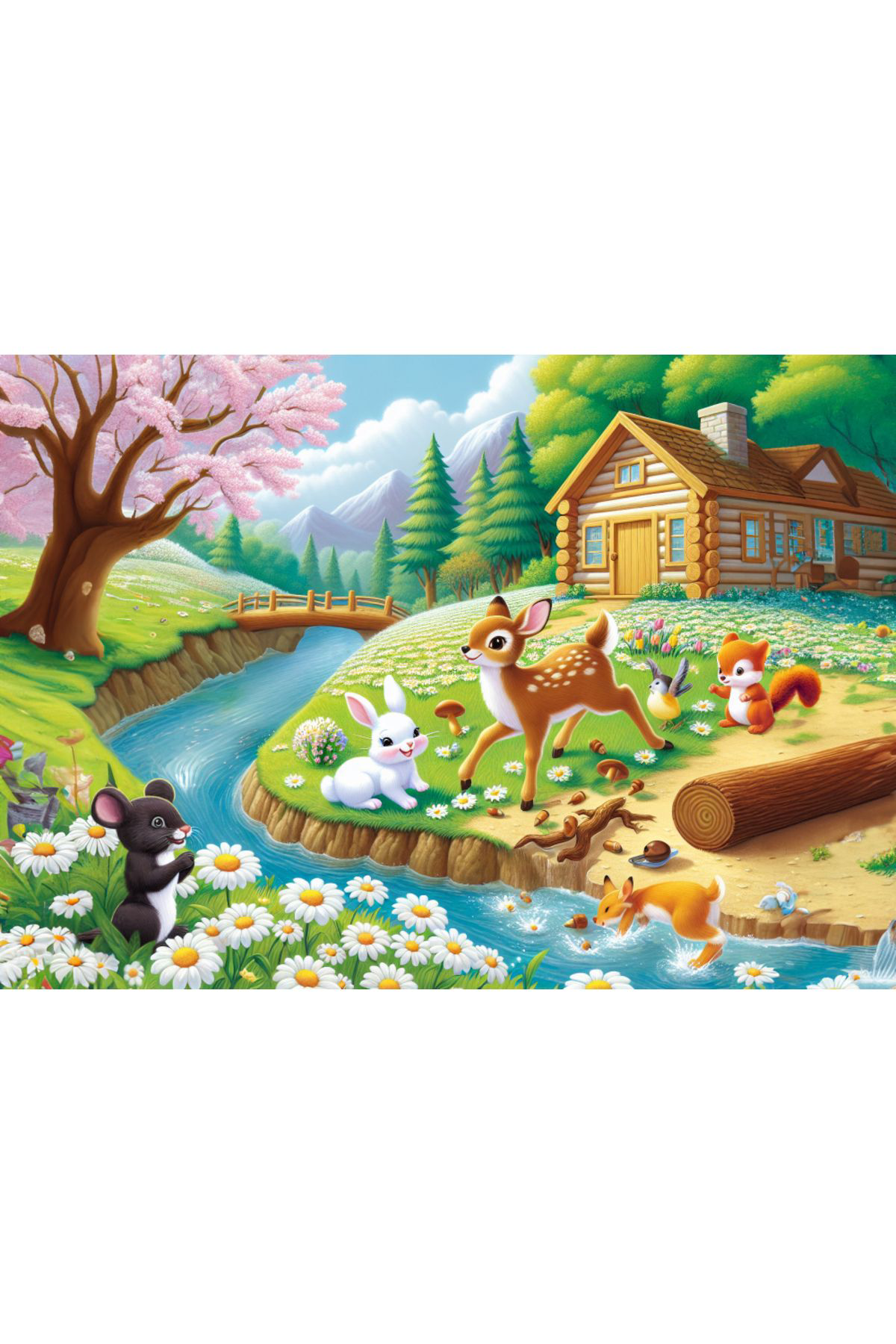 Art Puzzle Art Çocuk Ceylanların Bahar Keyfi 25 Parça Puzzle