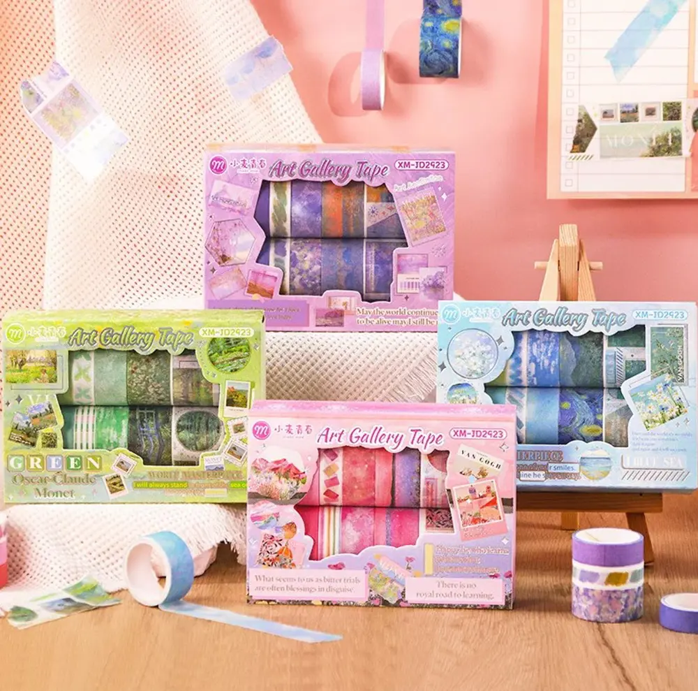 Art Vintage Washi Tape Bant Yapışkanlı Maskeleme Kağıdı Desenli B