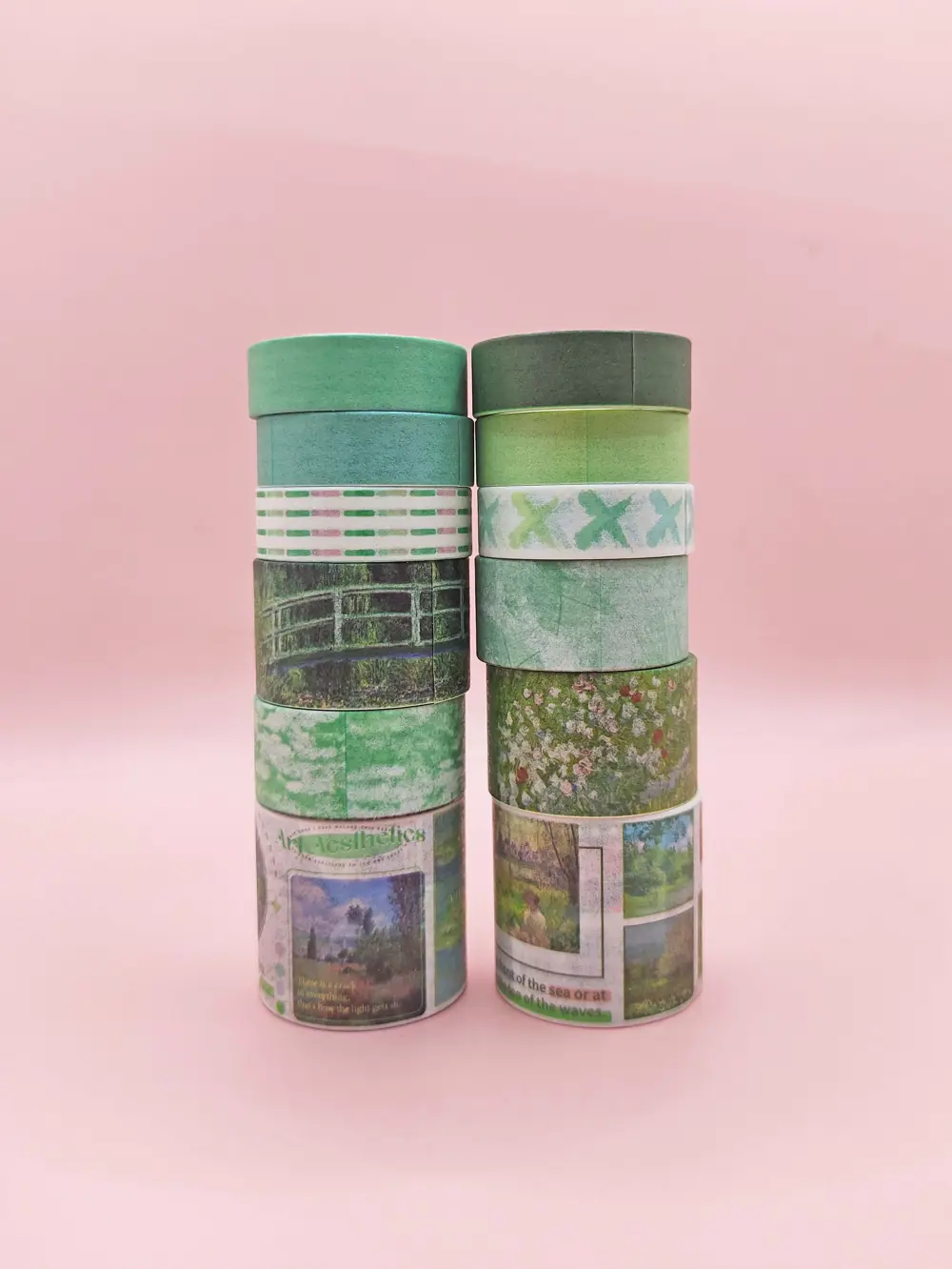 Art Vintage Washi Tape Bant Yapışkanlı Maskeleme Kağıdı Desenli B