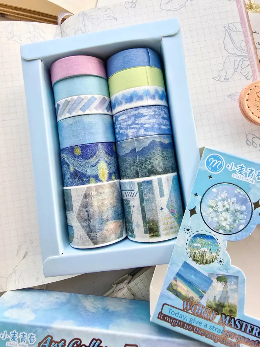 Art Vintage Washi Tape Bant Yapışkanlı Maskeleme Kağıdı Desenli B
