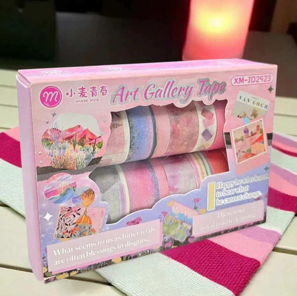 Art Vintage Washi Tape Bant Yapışkanlı Maskeleme Kağıdı Desenli B