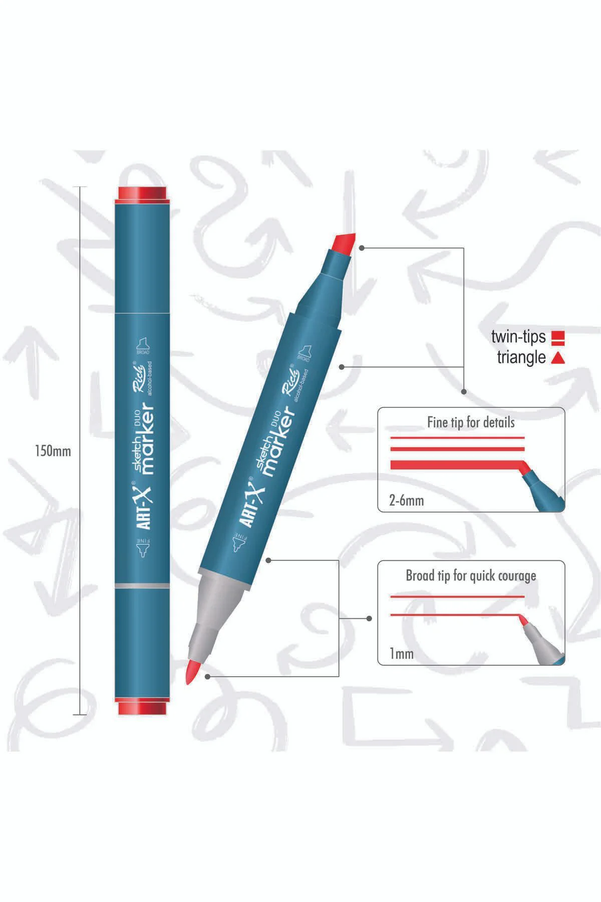 Art-x Sketch Marker Çift Taraflı Kalem Seti 24