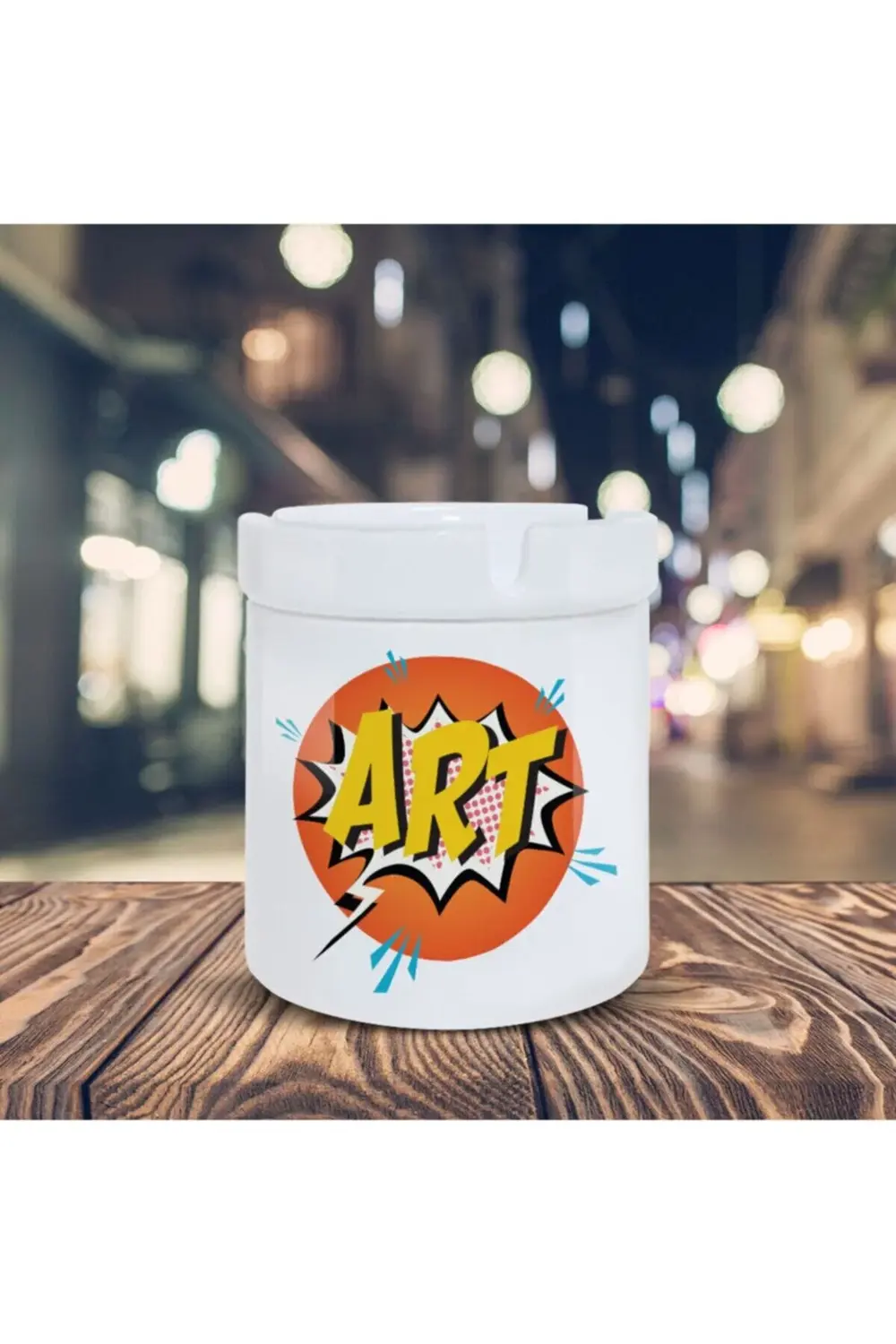 Art Yazılı Küllük Pop Art Baskılı Kül Tablası K-113