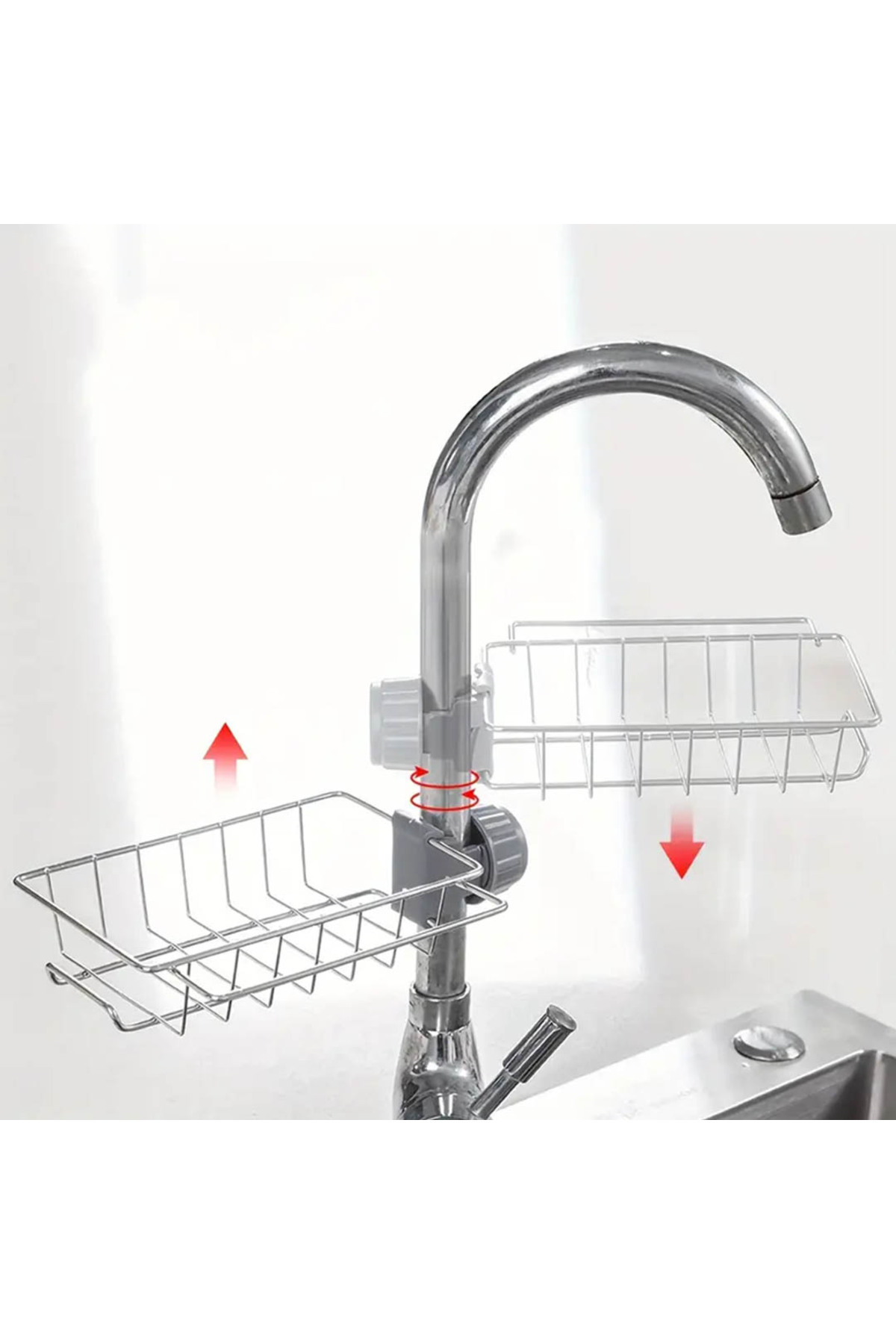 Art002 X01 Mutfak Ve Banyo Organizer Tek Kat Demir Raf Bernami Ye