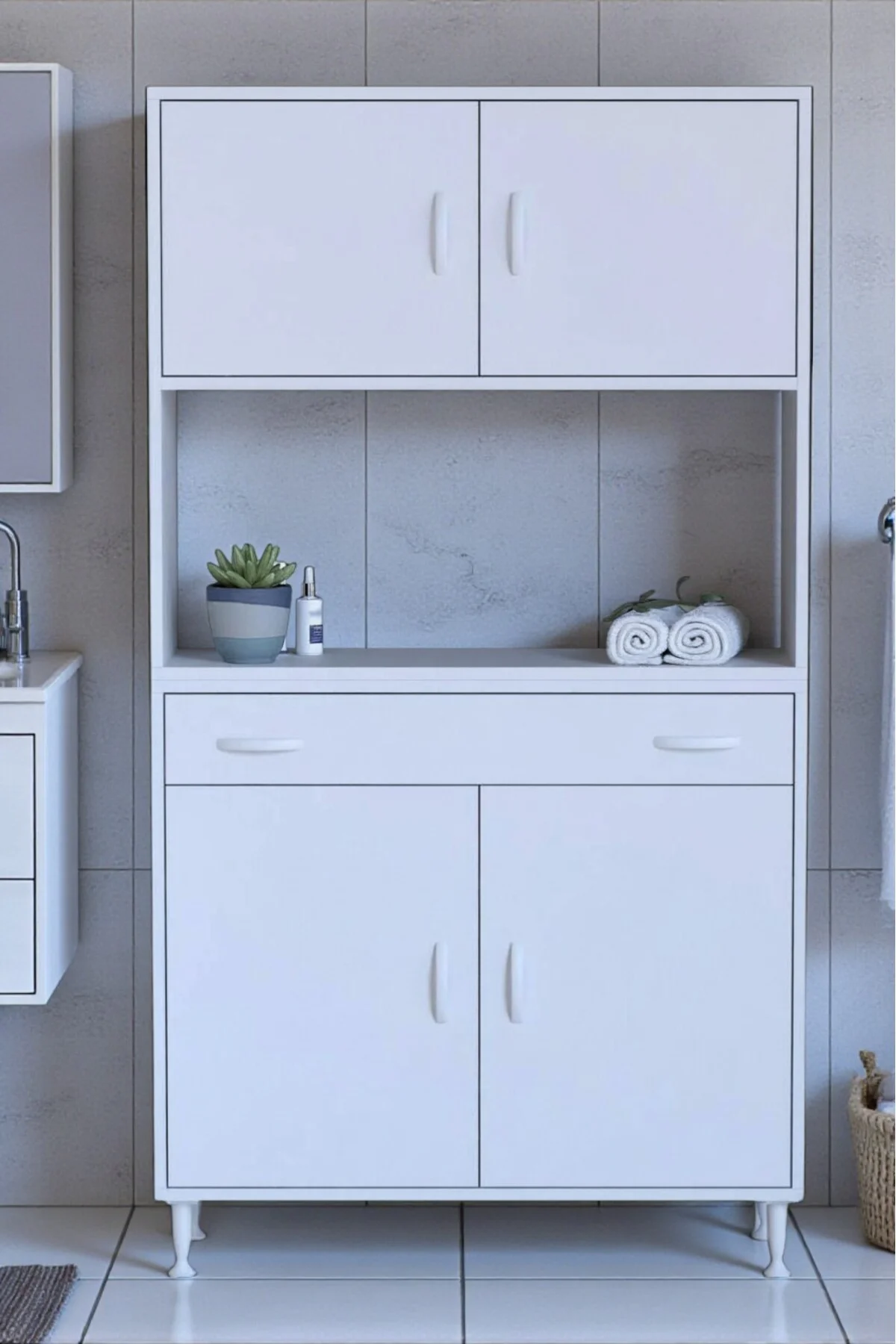 Artex 95 cm Yüksek Organizasyonlu Boy Dolabı 95x173x32,5 cm Beyaz