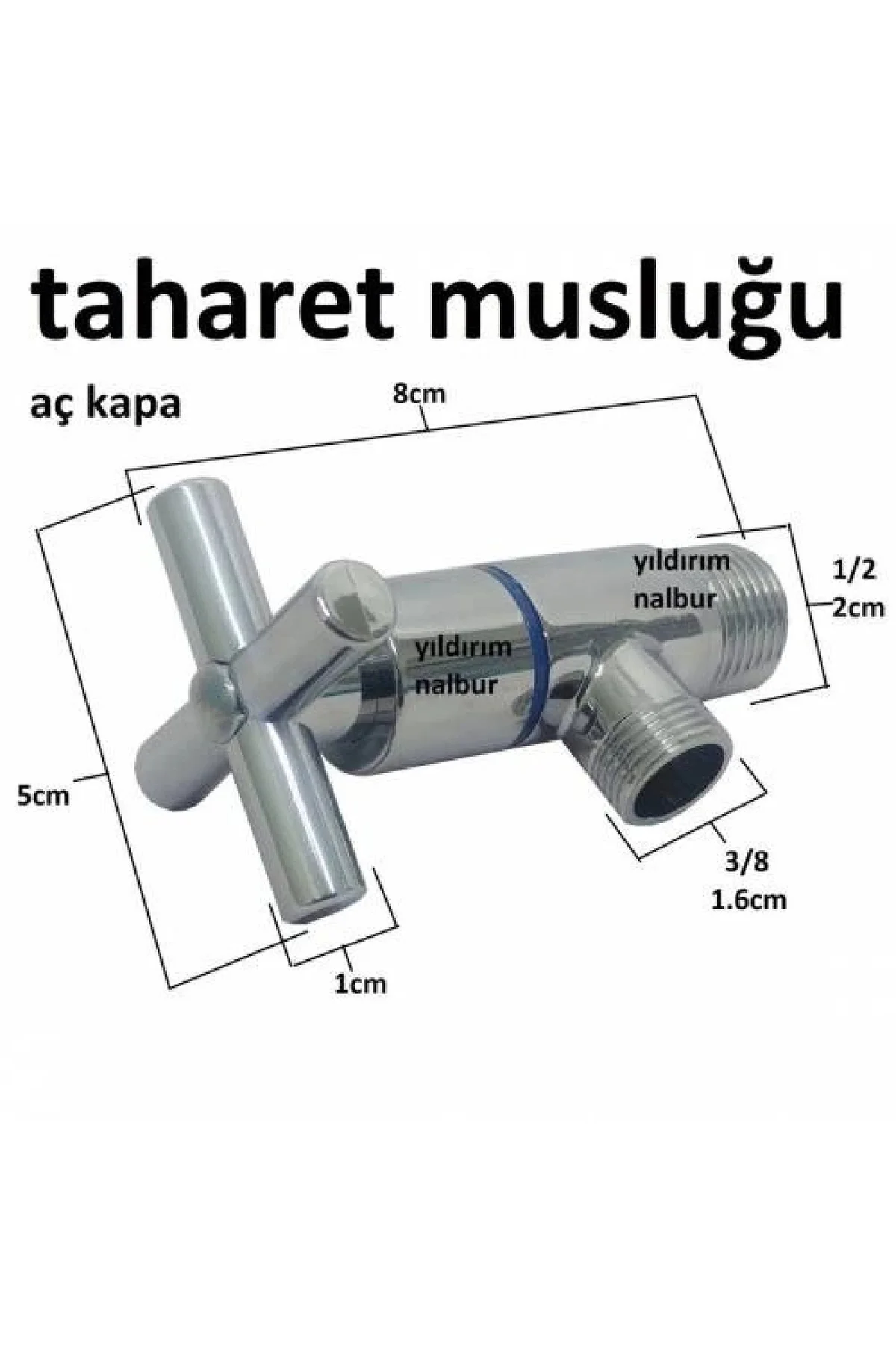 Artı Aç Kapa 4 Kollu Krom Çevirveli Taharet Musluğu (Mstzn)