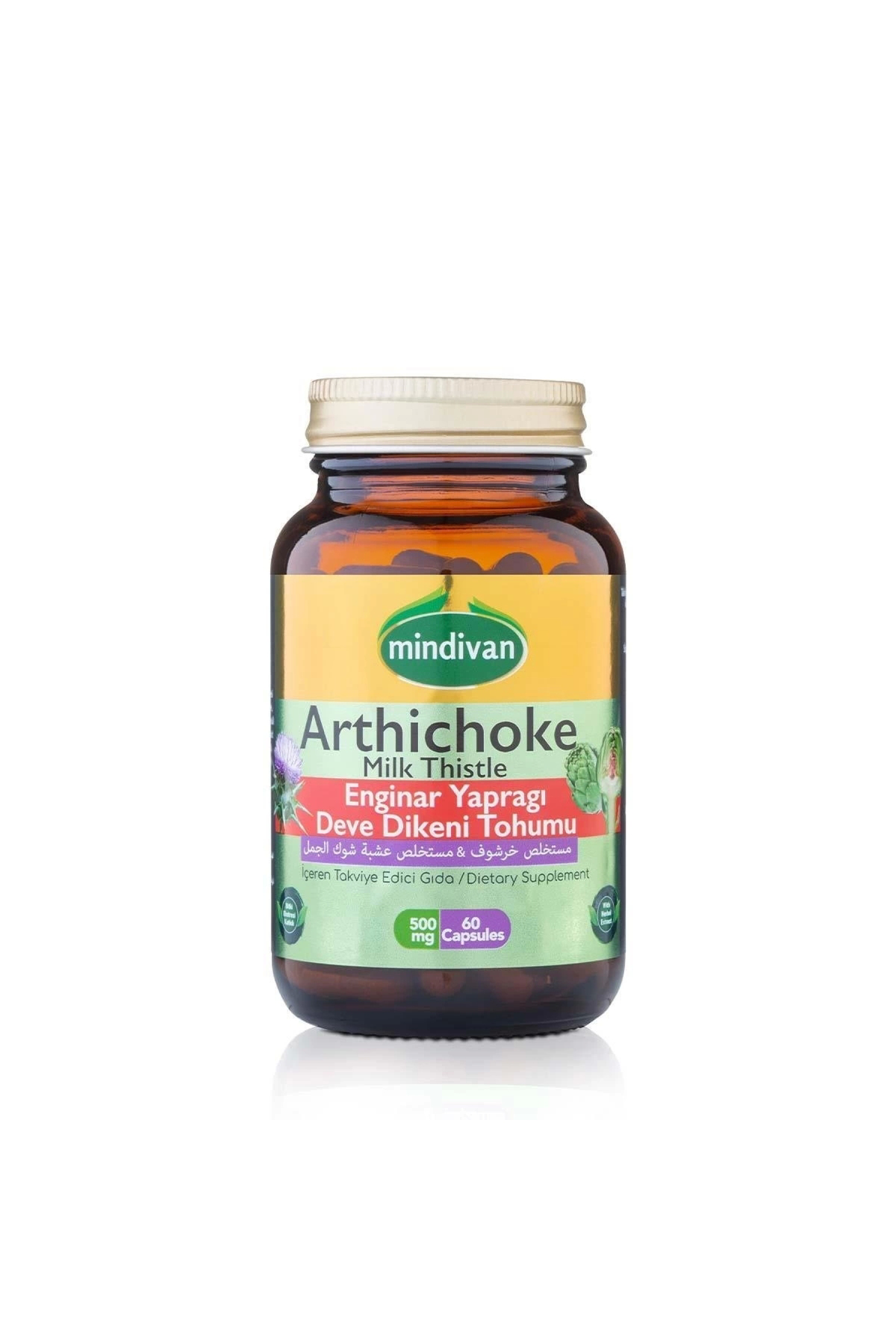 Artichoke Leaf Milk Thistle Extract Healthy Liver 500 mg 60 Capsu