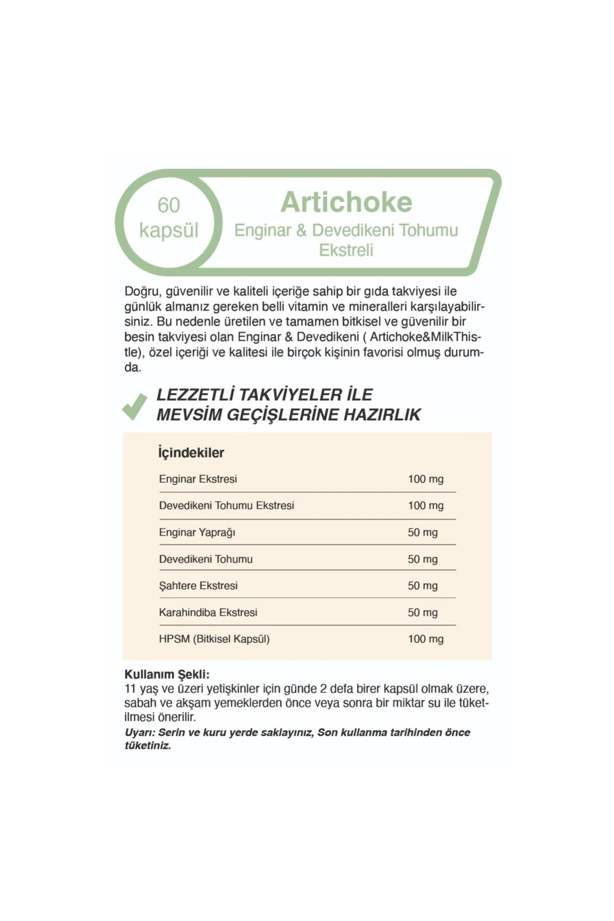 Artichoke Leaf Milk Thistle Extract Healthy Liver 500 mg 60 Capsu