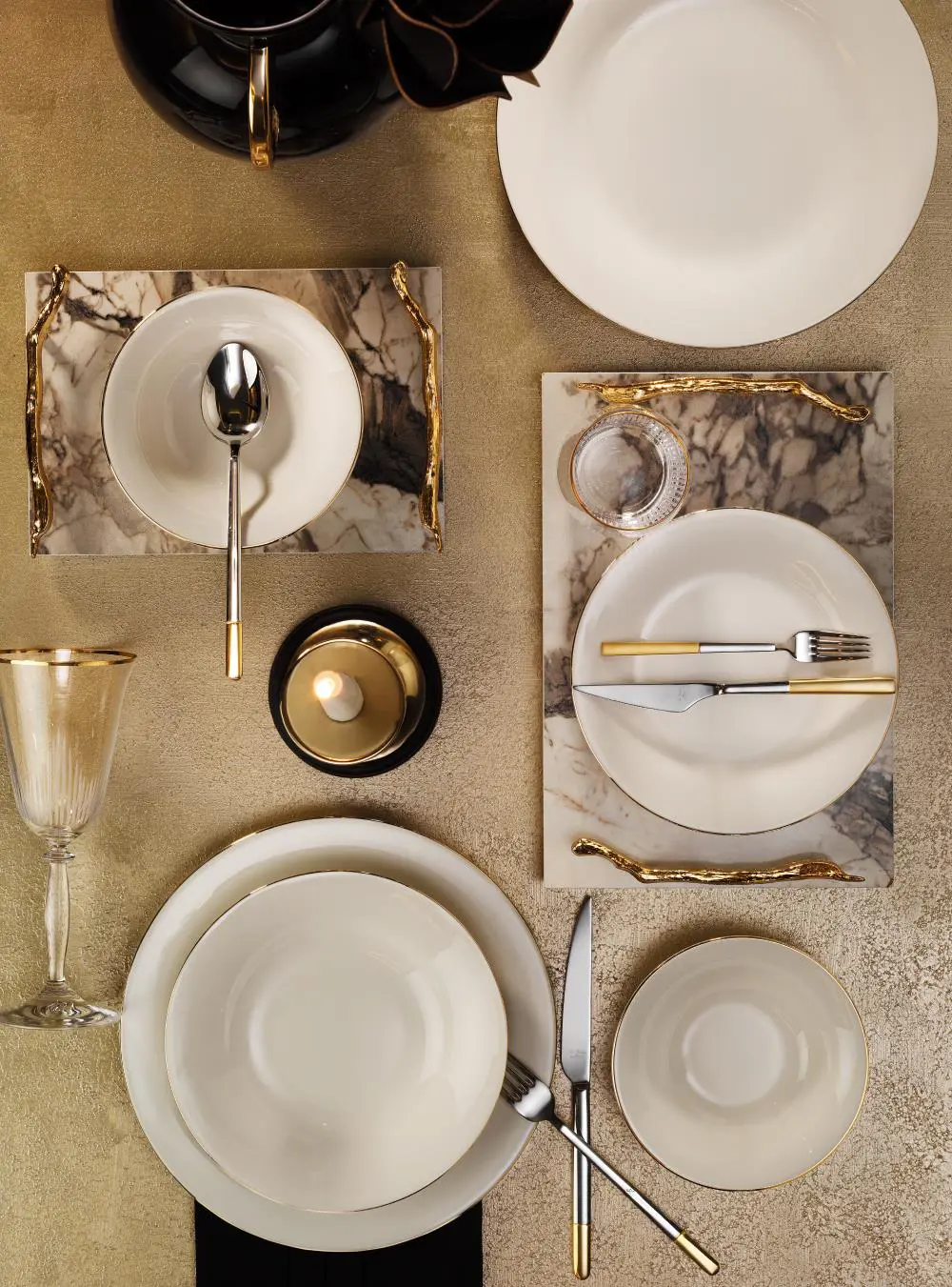 Aryıldız Alicia 24 Parça Gold Porselen Yemek Takımı Ar4057865