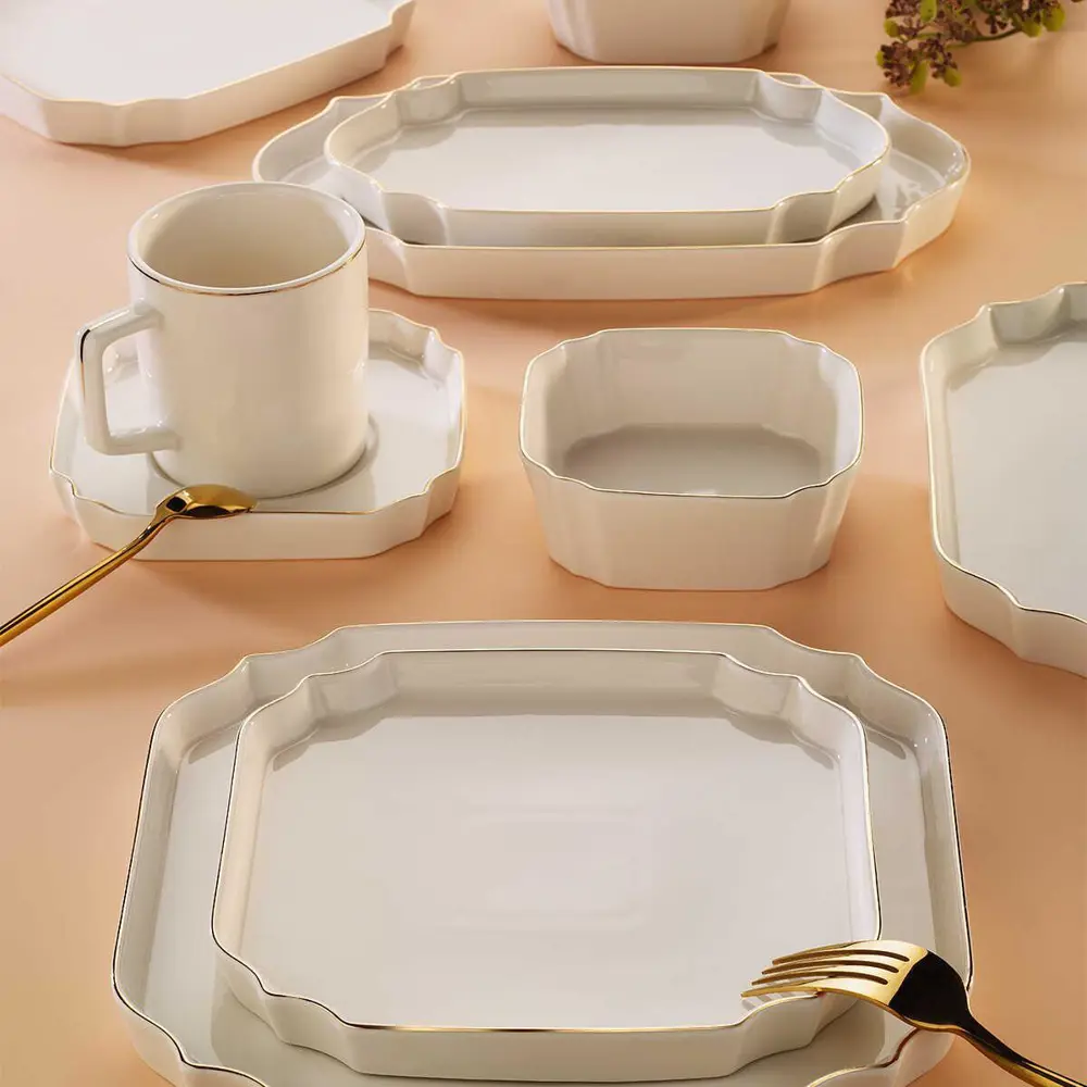 Aryıldız Ar249024 Katy Gold 6 Kişilik 32 Parça Porselen Kahvaltı 