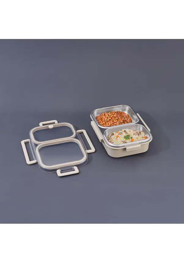 Aryildiz  Bento Lunch Box Yemek Termosu Beige 2 Bölmeli Ar262184 