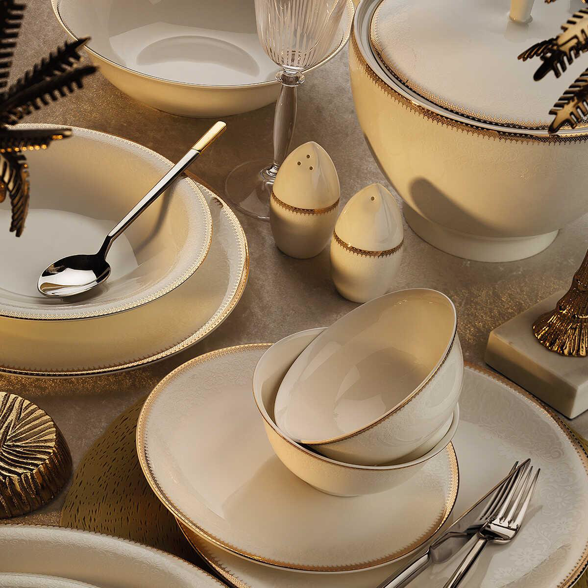 Aryildiz  Bone Vienna Gold 12 Kişilik 60 Parça Porselen Yemek Taki