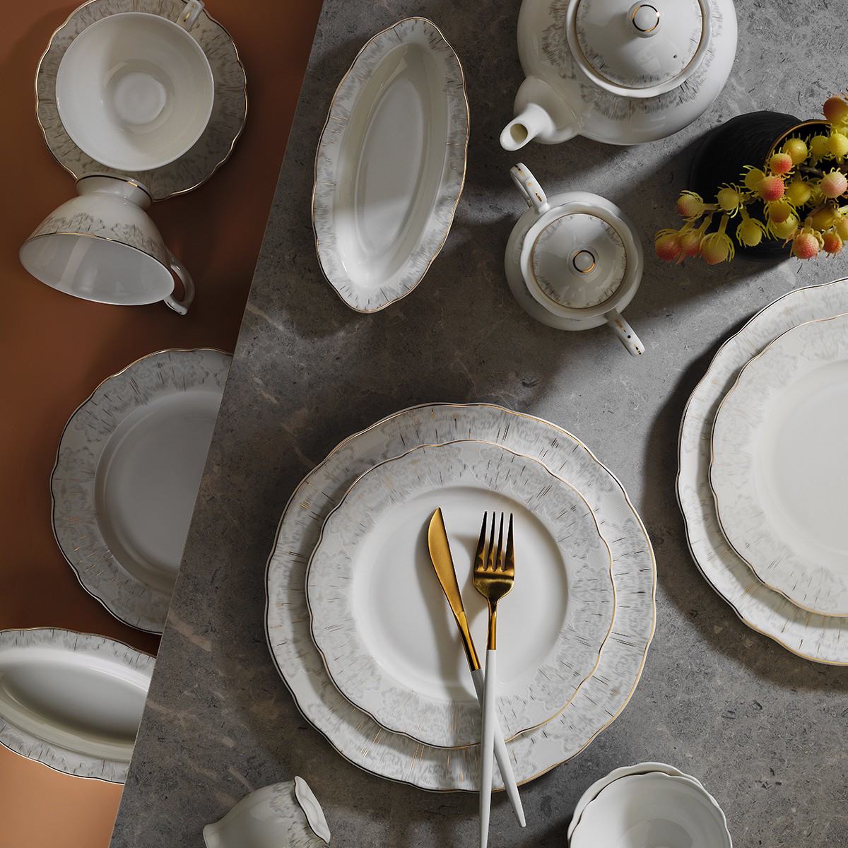 Aryıldız Claris 36 Parça 6 Kişilik Porselen Kahvaltı Takımı Ar251 Aryıldız Claris 36 Parça 6 Kişilik Porselen Kahvaltı Takımı Ar251