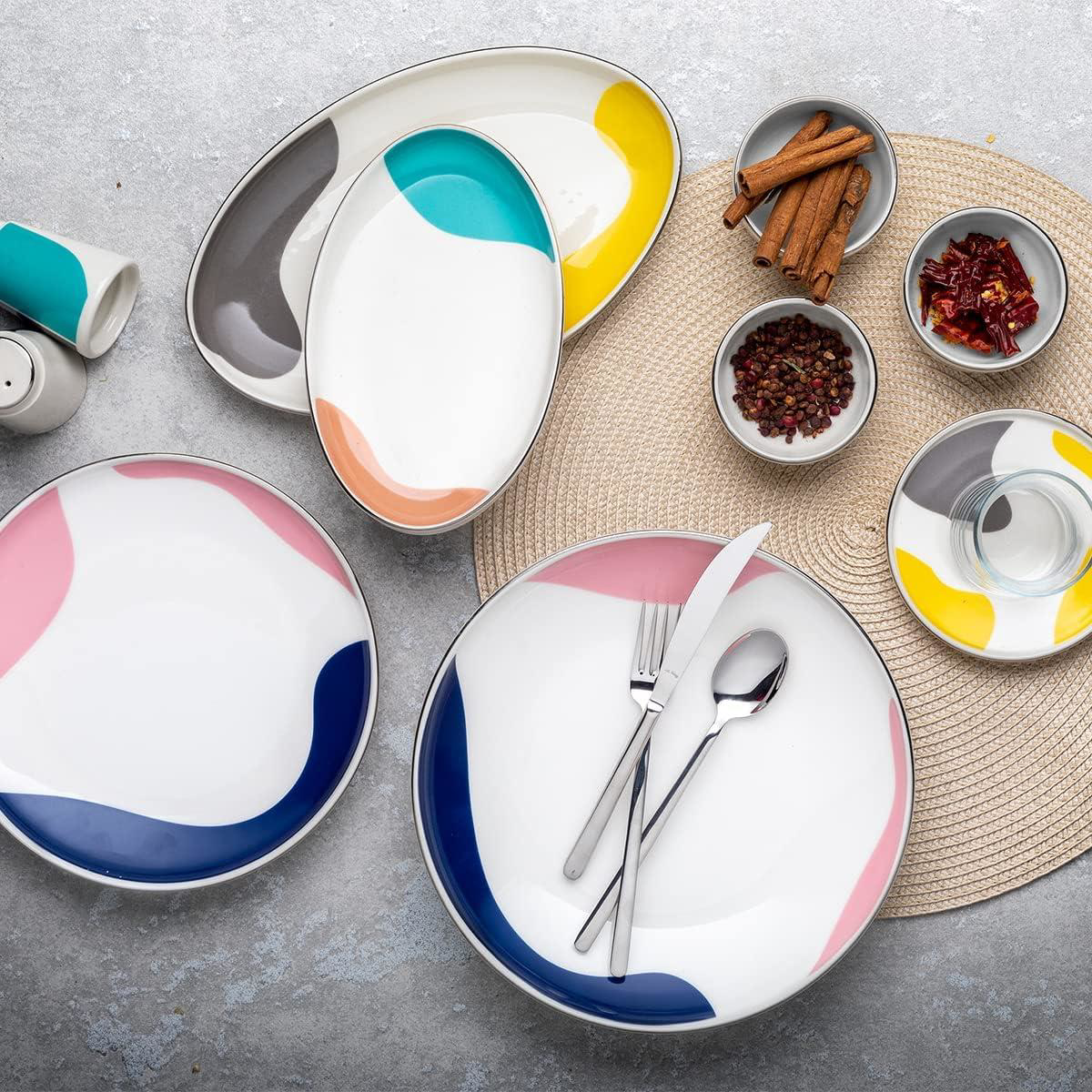 Aryildiz  Colorbrush 31 Parça Porselen Kahvalti Takimi Ar038208