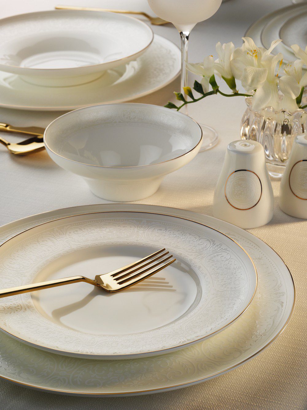Aryildiz  Dante Altin Gold 60 Parça Porselen Yemek Takimi Ar34020
