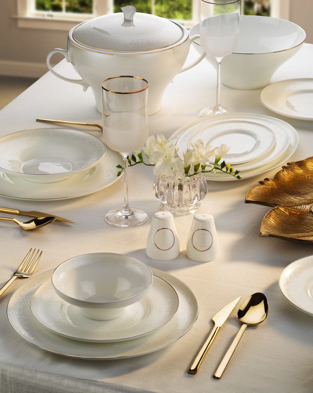 Aryildiz  Dante Altin Gold 60 Parça Porselen Yemek Takimi Ar34020