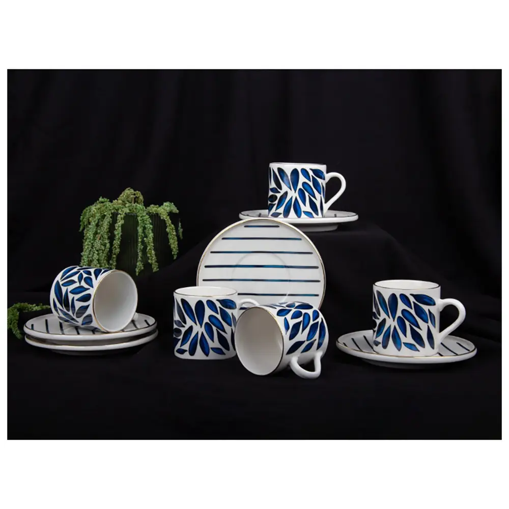 Aryıldız Foglia 12 Parça 6 Kişilik Porselen Türk Kahve Fincan Set