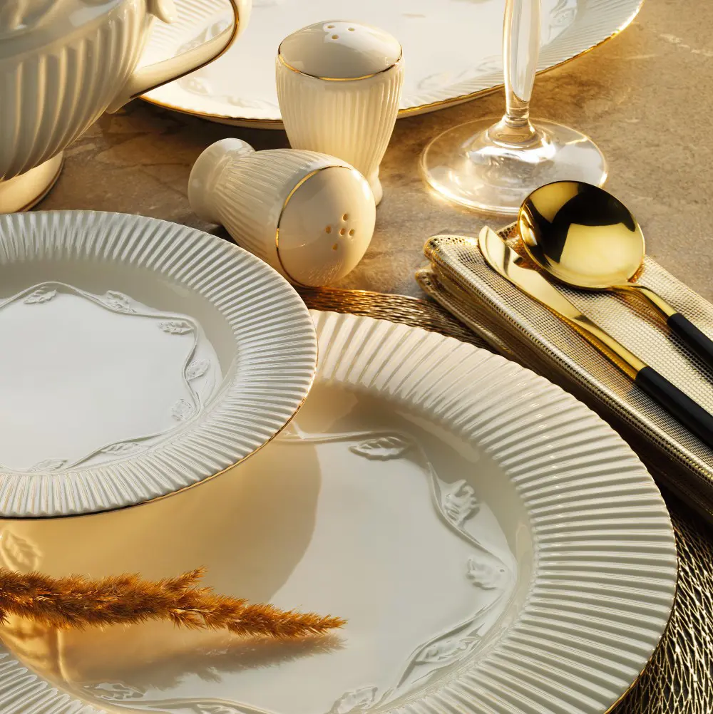 Aryıldız Karen Altın 60 Parça Porselen Yemek Takımı Ar250570
