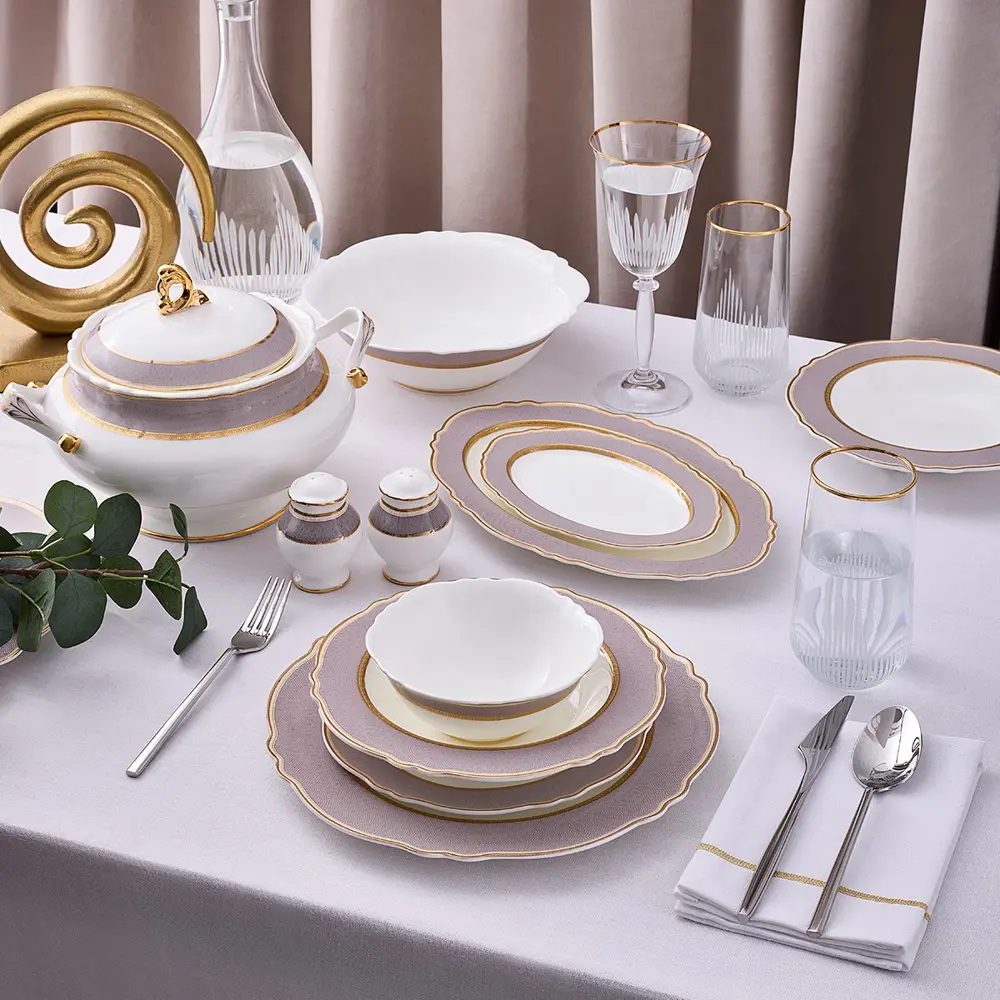 Aryıldız Majestic 60 Parça 12 Kişilik Porselen Yemek Takımı Ar261